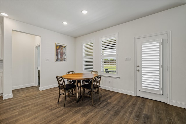 1430 Shaker Hills Rd, Gunter, TX 75058 - dining space with dark wood-type flooring and recessed lighting