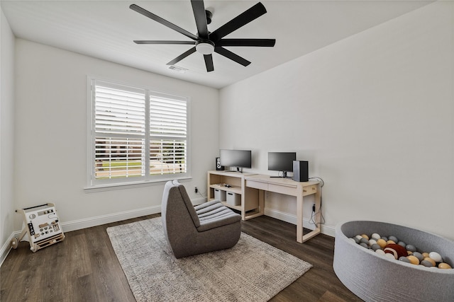 1430 Shaker Hills Rd, Gunter, TX 75058 - office space with wood finished floors and ceiling fan
