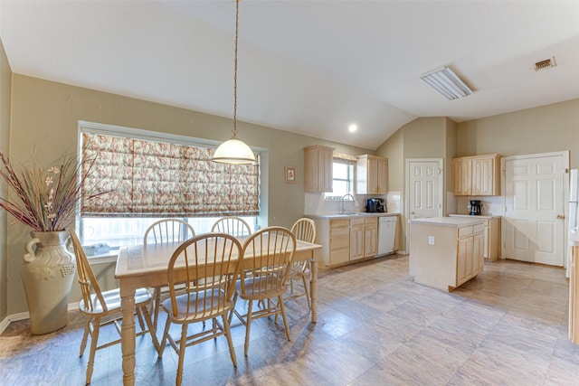 6905 Laurel Canyon Ter, Fort Worth, TX 76132 - dining space featuring lofted ceiling and baseboards