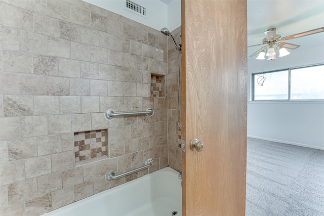 410 Ovilla Rd, Waxahachie, TX 75167 - bathroom with shower / tub combination and ceiling fan