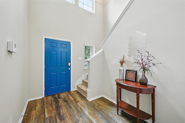 1209 Jasper Xing, Princeton, TX 75407 - entrance foyer with a towering ceiling, wood finished floors, and stairs