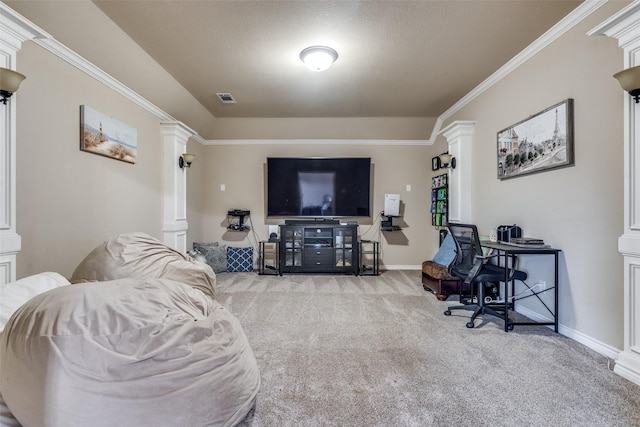 3820 Buchanan St, Mckinney, TX 75071 - office space with decorative columns, carpet floors, and ornamental molding