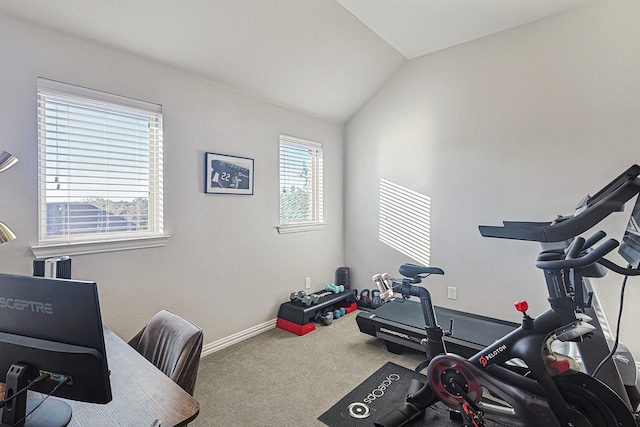 1701 Trinidad Way, Argyle, TX 76226 - exercise area featuring vaulted ceiling and carpet