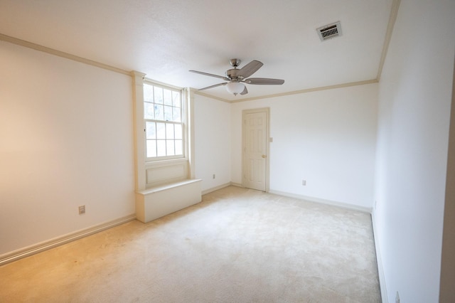 5906 Tiffany Ct, Arlington, TX 76016 - unfurnished room with crown molding, light colored carpet, and ceiling fan