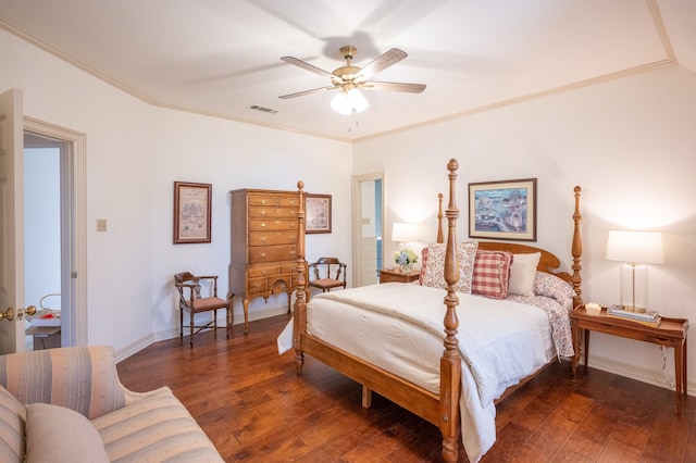 5906 Tiffany Ct, Arlington, TX 76016 - bedroom featuring wood finished floors, a ceiling fan, and crown molding