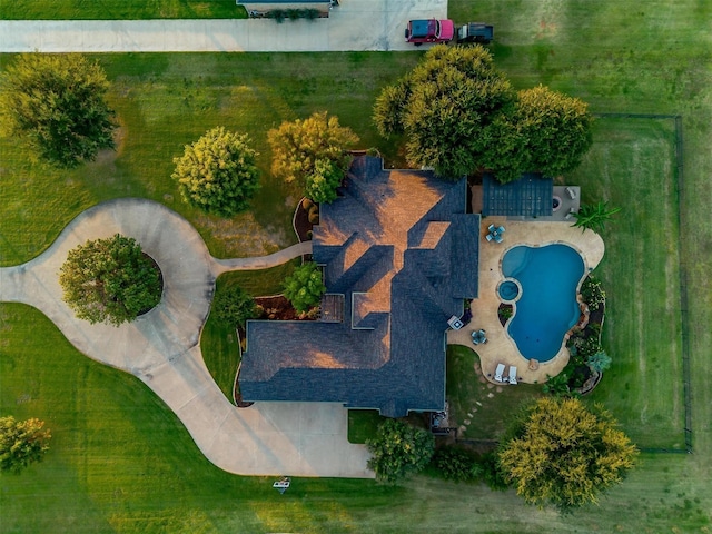 1204 E Scandinavian Ct, Granbury, TX 76048 - aerial view of property's location with a pool area