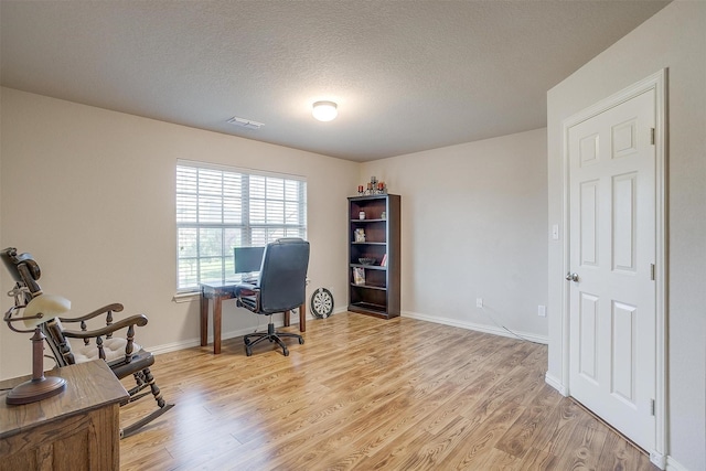 2536 Glenn Ranch Dr, Burleson, TX 76028 - office space with light wood-style flooring and a textured ceiling