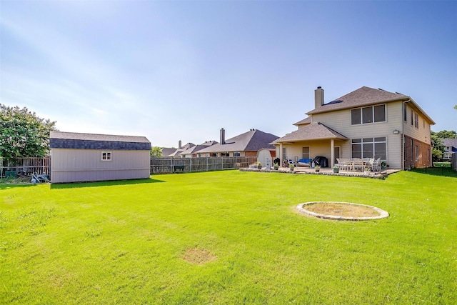 2536 Glenn Ranch Dr, Burleson, TX 76028 - fenced backyard featuring a patio and a storage unit