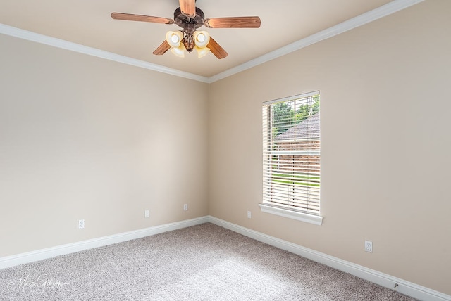 902 Blair Xing, Bossier City, LA 71111 - spare room featuring a ceiling fan, crown molding, and carpet flooring