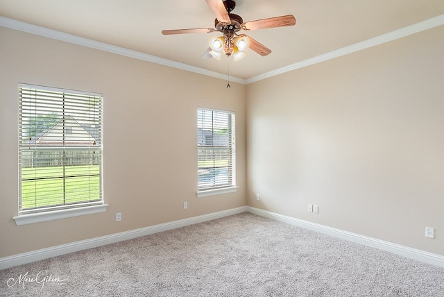 902 Blair Xing, Bossier City, LA 71111 - empty room featuring crown molding, carpet floors, and a ceiling fan