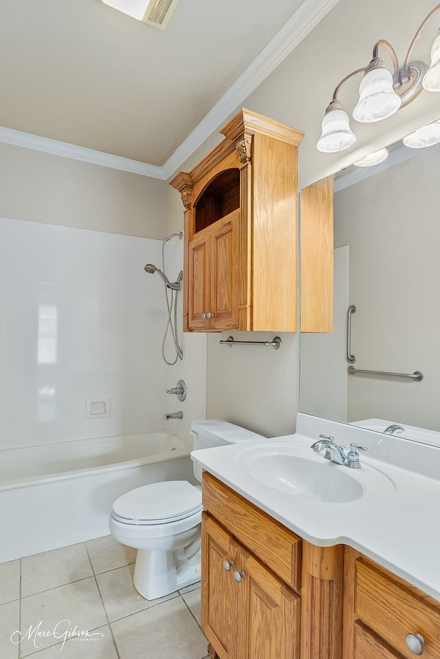 902 Blair Xing, Bossier City, LA 71111 - full bath featuring ornamental molding, tile patterned floors, vanity, and shower / tub combination