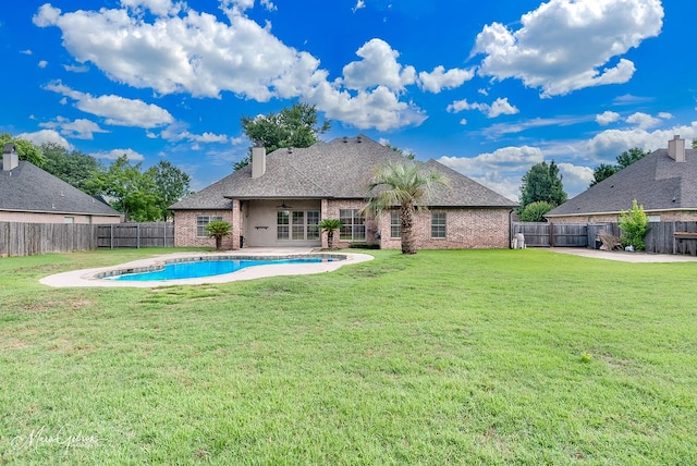 902 Blair Xing, Bossier City, LA 71111 - view of pool featuring a fenced backyard, a patio area, and ceiling fan