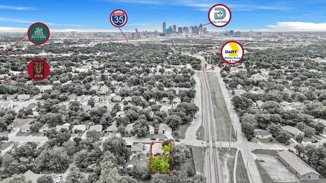 1342 E Waco Ave, Dallas, TX 75216 - drone / aerial view of city skyline and a major roadway