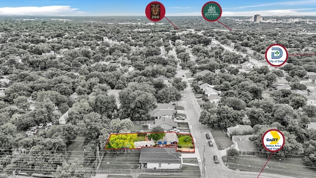 1342 E Waco Ave, Dallas, TX 75216 - aerial view of property and surrounding area with property parcel outlined