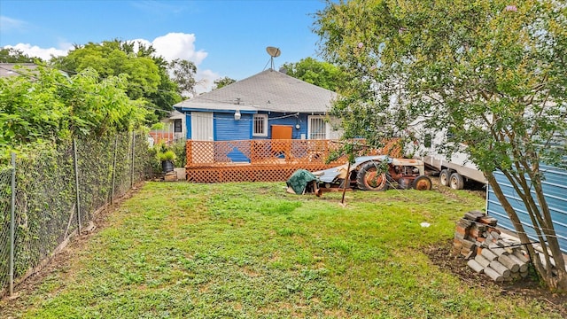 1342 E Waco Ave, Dallas, TX 75216 - rear view of property with a deck and a shingled roof