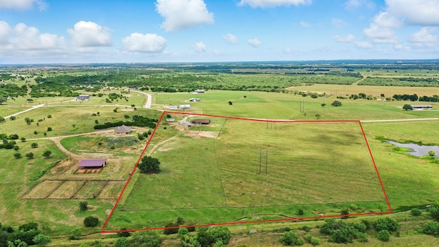 170 La Cresta Ln, Mineral Wells, TX 76067 - aerial view of sparsely populated area with property boundaries highlighted and a pastoral area