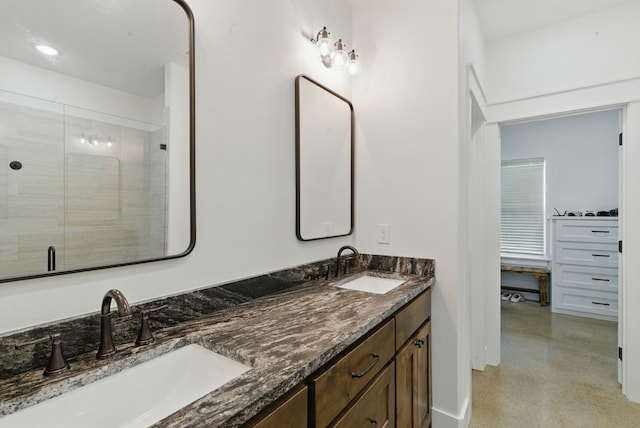 170 La Cresta Ln, Mineral Wells, TX 76067 - bathroom with double vanity and a tile shower
