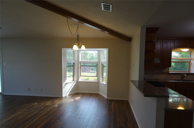 128 Siesta Ct, Granbury, TX 76048 - unfurnished dining area featuring dark wood finished floors and a sink