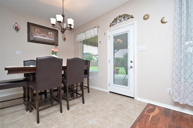 3209 Silver Point Ct, Mansfield, TX 76063 - dining space featuring a chandelier and baseboards