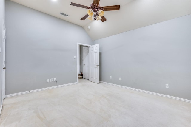 11722 Estacado Dr, Frisco, TX 75033 - carpeted empty room featuring ceiling fan and vaulted ceiling