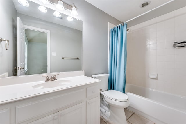 11722 Estacado Dr, Frisco, TX 75033 - bathroom with vanity, tile patterned flooring, and shower / bath combo