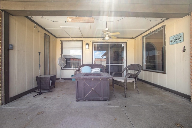 2109 Briarwood Blvd, Arlington, TX 76013 - view of patio / terrace featuring ceiling fan and a fire pit