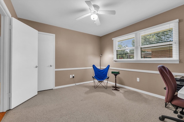 2113 Trinity Dr, Waco, TX 76710 - office with ceiling fan and carpet