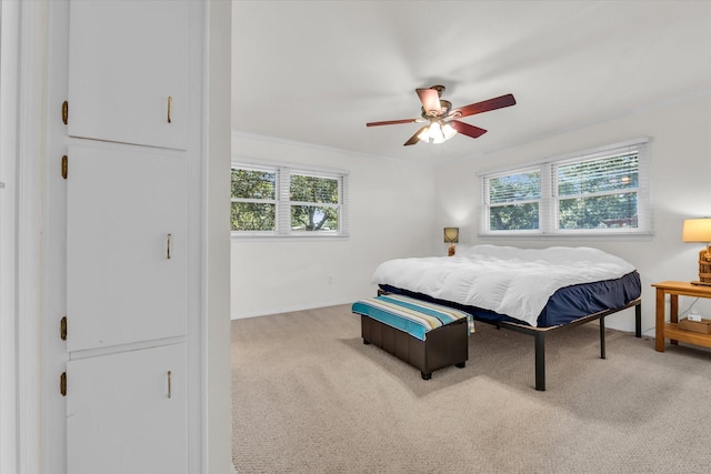 2113 Trinity Dr, Waco, TX 76710 - carpeted bedroom with multiple windows and a ceiling fan