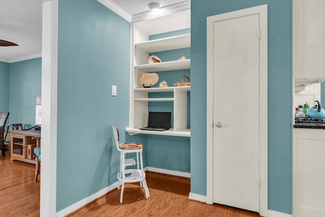 2113 Trinity Dr, Waco, TX 76710 - home office featuring crown molding and wood finished floors