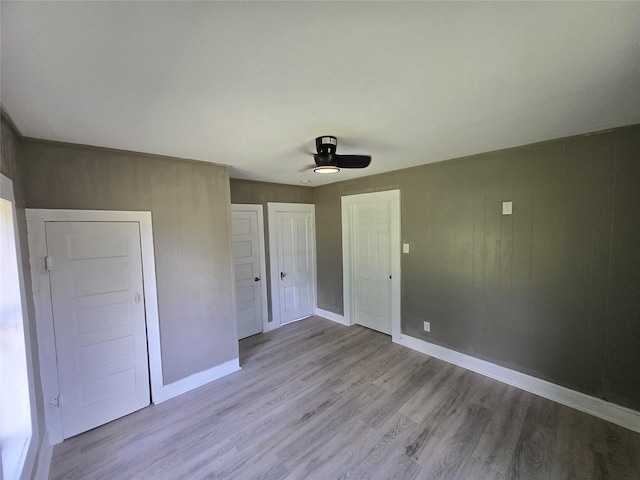 130 Jackson St N, Sulphur Springs, TX 75482 - unfurnished bedroom featuring light wood-type flooring, a closet, and ceiling fan