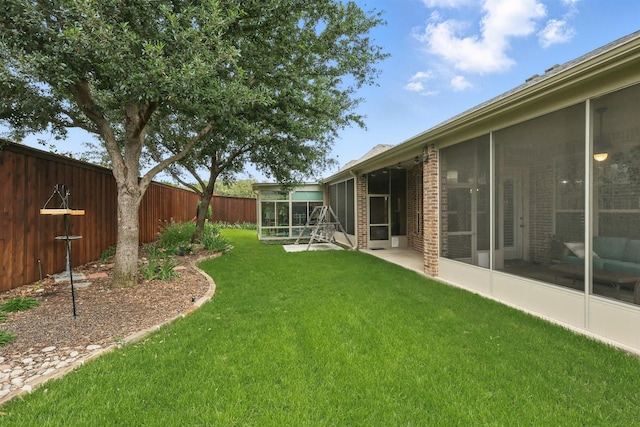 2428 Lilyfield Dr, Trophy Club, TX 76262 - fenced backyard featuring a sunroom