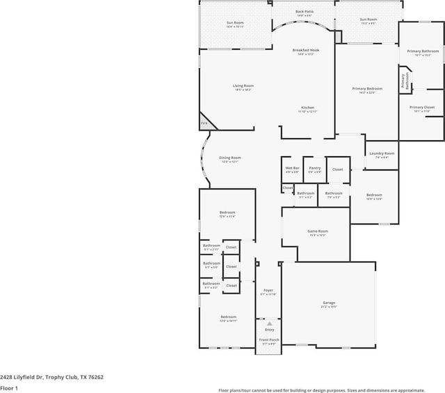 2428 Lilyfield Dr, Trophy Club, TX 76262 - view of floor plan / room layout