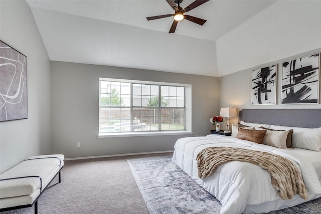 10715 Robincreek Ln, Frisco, TX 75035 - carpeted bedroom featuring lofted ceiling and a ceiling fan
