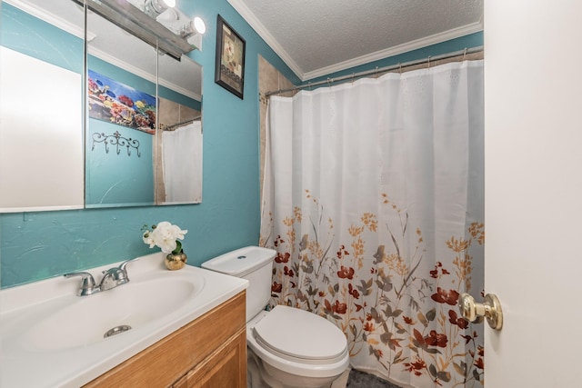 713 Keystone St, Mesquite, TX 75149 - full bath with crown molding, a textured ceiling, and vanity