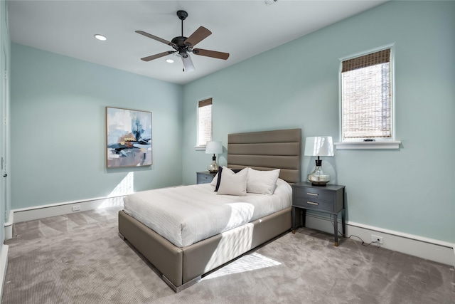 3619 Harvard Ave, Highland Park, TX 75205 - carpeted bedroom with recessed lighting and a ceiling fan