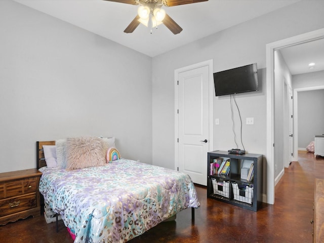 3628 S Fm 1655, Chico, TX 76431 - bedroom featuring concrete floors and a ceiling fan