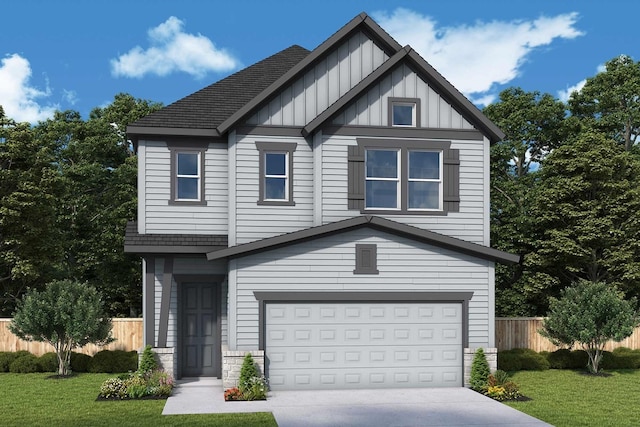 9318 Celestine Ave, Dallas, TX 75243 - craftsman-style house with board and batten siding, driveway, and an attached garage
