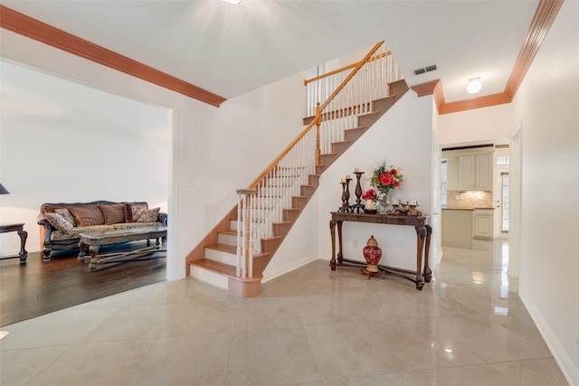 1907 New Haven Rd, Grapevine, TX 76051 - staircase with crown molding and baseboards