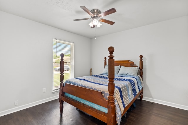 1638 Glencairn Ln, Lewisville, TX 75067 - bedroom featuring wood finished floors and a ceiling fan