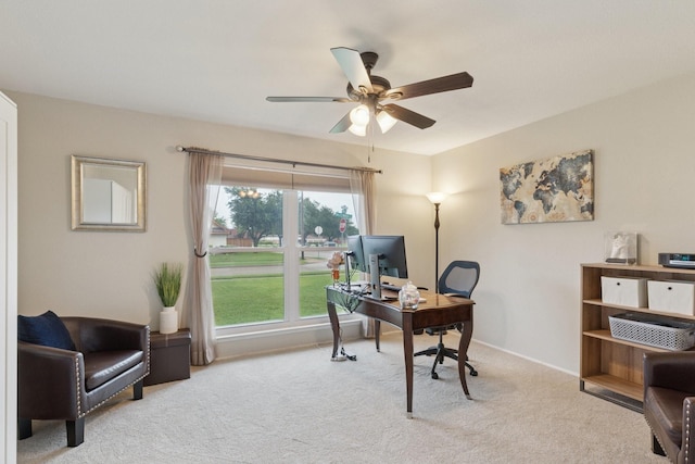 2318 Valleywood Dr, Carrollton, TX 75006 - office with carpet flooring and a ceiling fan
