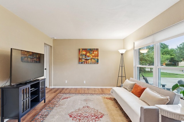 2318 Valleywood Dr, Carrollton, TX 75006 - living room featuring wood finished floors and baseboards