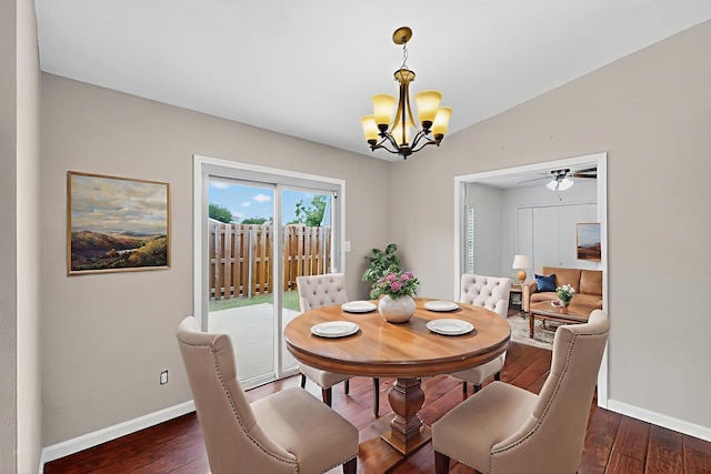 5644 Powers St, The Colony, TX 75056 - dining space with a chandelier and dark wood-style floors