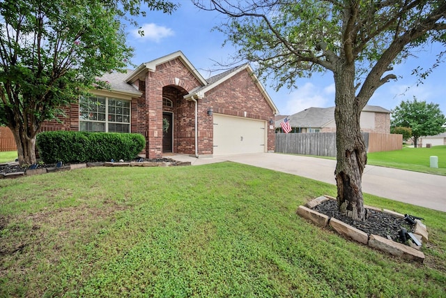 1224 Shelley Dr, Burleson, TX 76028 - view of front facade with concrete driveway, brick siding, and an attached garage