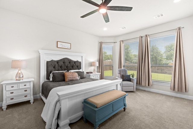 618 Sophia St, Midlothian, TX 76065 - carpeted bedroom featuring a ceiling fan and recessed lighting