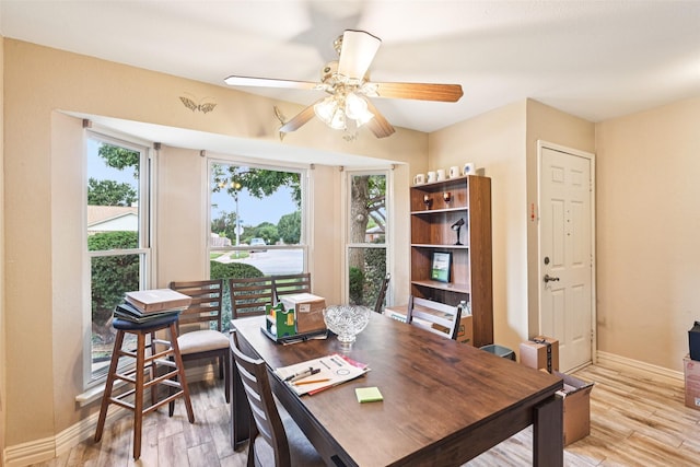 406 Anice Ln, Euless, TX 76039 - dining area with plenty of natural light, light wood finished floors, and a ceiling fan