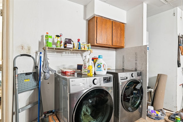 406 Anice Ln, Euless, TX 76039 - laundry area with washing machine and dryer and cabinet space
