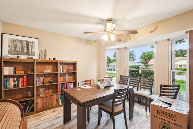 406 Anice Ln, Euless, TX 76039 - dining space featuring plenty of natural light, a ceiling fan, and light wood-type flooring