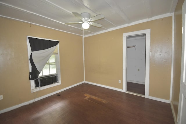 214 Fenton St, Waco, TX 76705 - spare room with wood finished floors, ceiling fan, and cooling unit