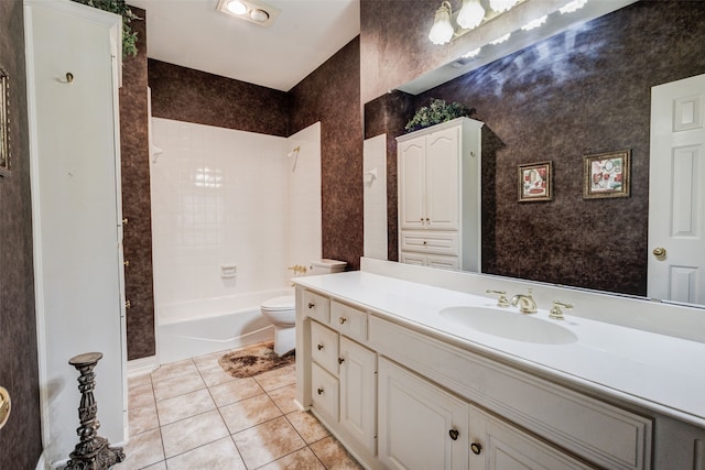 128 Country Club Dr, Heath, TX 75032 - bathroom featuring vanity, tile patterned floors, and washtub / shower combination
