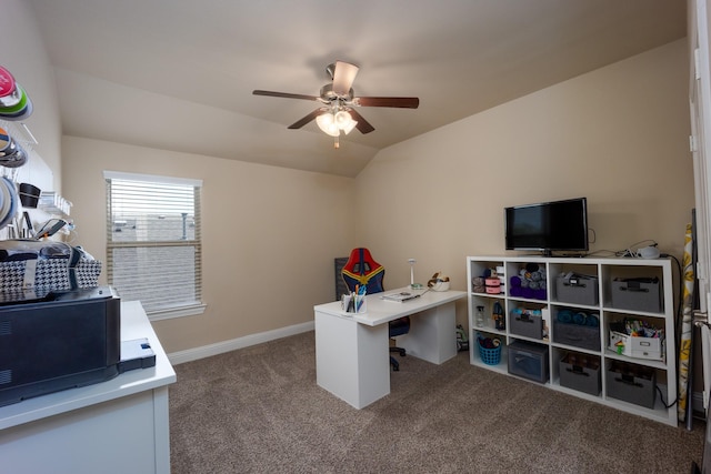 3508 Cooke Ln, Melissa, TX 75454 - office space with carpet floors, ceiling fan, and lofted ceiling